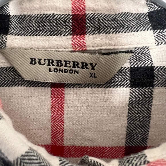 Burberry London Plaid Flannel Long Sleeve Button Up Shirt Logo Crest M - Picture 4 of 10